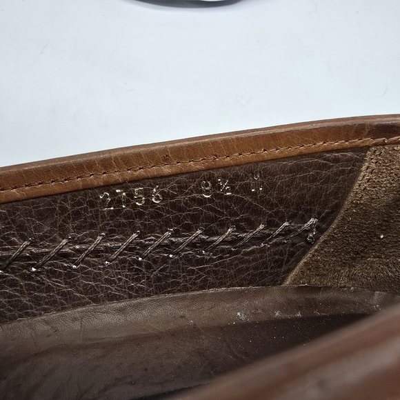 San Remo Shoe Men's 8.5M Brown Leather Moc Toe Tassel Loafers - Picture 3 of 10